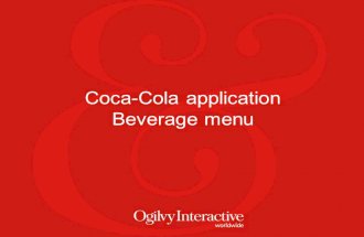 Coca-Cola application Beverage menu. Application on Coca-Cola web sites access on  and .