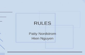 RULES Patty Nordstrom Hien Nguyen. "Cognitive Skills are Realized by Production Rules"