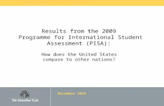 Results from the 2009 Programme for International Student Assessment (PISA): How does the United States compare to other nations? December 2010.