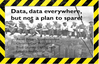 Data, data everywhere, but not a plan to spare! Aaron Brown, Superintendent Christina Cox, Principal Trudi Glander, EBISS Coach Lowell School District.
