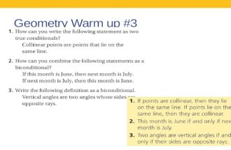 Geometry Warm up #3. 2-5 ALGEBRA PROOFS Properties of Equality—(Don’t write, they’re on your PAPER!)