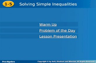 Solving Simple Inequalities