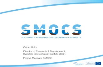 Göran Holm Director of Research & Development, Swedish Geotechnical Institute (SGI) Project Manager SMOCS.