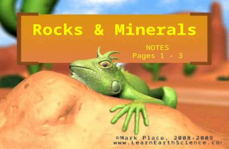 Rocks & Minerals NOTES Pages 1 - 3. Learning Target: I can explain the various characteristics of a mineral. DO NOW: Draw a chart like the one below in.
