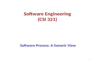 Software Engineering (CSI 321) Software Process: A Generic View 1.