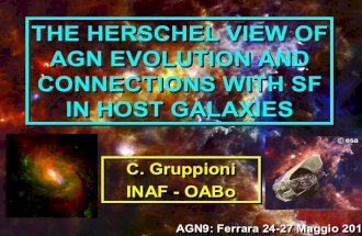 THE HERSCHEL VIEW OF AGN EVOLUTION AND CONNECTIONS WITH SF IN HOST GALAXIES C. Gruppioni INAF - OABo C. Gruppioni INAF - OABo AGN9: Ferrara 24-27 Maggio.