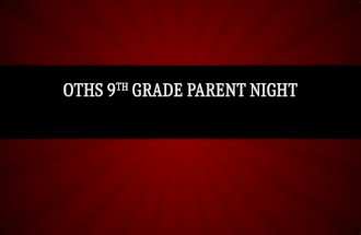 OTHS 9th Grade parent night