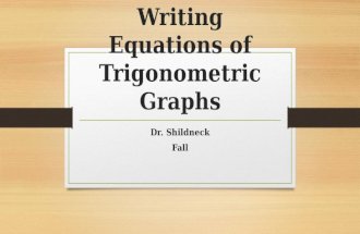 Writing Equations of Trigonometric Graphs Dr. Shildneck Fall.