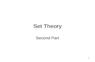1 Set Theory Second Part. 2 Disjoint Set let A and B be a set. the two sets are called disjoint if their intersection is an empty set. Intersection of.