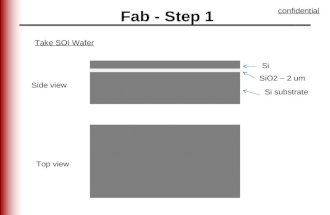 Fab - Step 1 Take SOI Wafer Top view Side view Si substrate SiO2 – 2 um Si confidential.