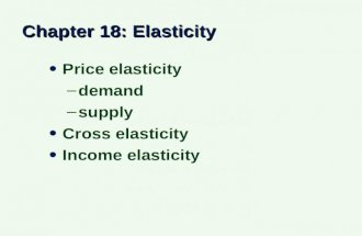 Chapter 18: Elasticity Price elasticity –demand –supply Cross elasticity Income elasticity Price…