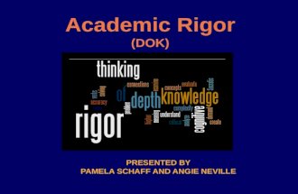 Write your personal definition of “cognitive rigor” What do rigorous academic environments look…