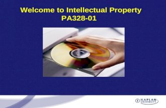 Welcome to Intellectual Property PA328-01. The Syllabus Due dates for assignments (Tuesday of that Unit)…
