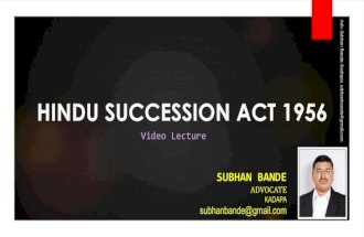 Hindu Succession Act 1956 by Adv. Subhan Bande, Kadapa