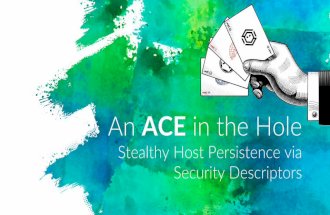 An ACE in the Hole - Stealthy Host Persistence via Security Descriptors