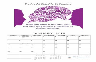 2018 EFL Classroom Inspirational Calendar