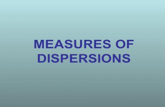 Measures of dispersions