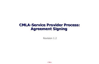 CMLA-Service Provider Process: Agreement Signing