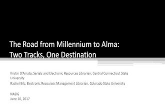 The Road from Millennium to Alma: Two Tracks, One Destination