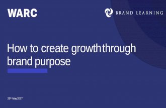 How to create growth through brand purpose by WARC and Brand Learning