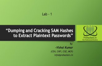 Dumping and Cracking SAM Hashes to Extract Plaintext Passwords