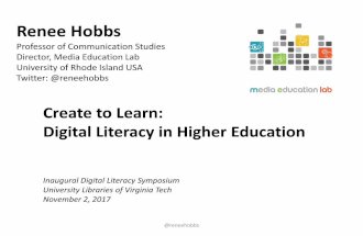 Create to Learn: Digital Literacy in Higher Education