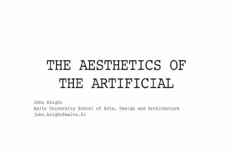 Aesthetics of the artificial