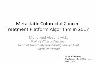 Kiow 11 2017 metastatic colon cancer from bench to clinic