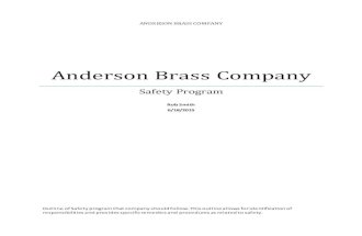 Safety Program Anderson Brass Company