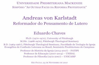 Andreas von Karlstadt: Reformador do Pensamento de Lutero