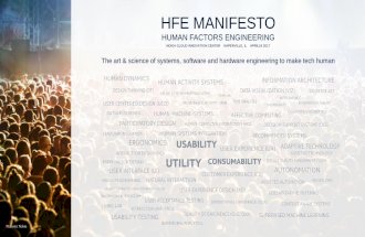 Human Factors Engineering Manifesto