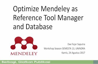 Optimize mendeley as reference tool manager and database