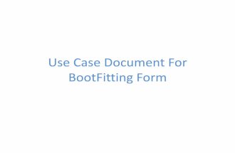 Use case document for boot fitting form
