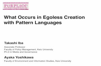 “What Occurs in Egoless Creation with Pattern Languages” (PURPLSOC2017)