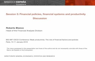 Roberto Blanco - Financial policies, financialsystemsand productivity - Discussion