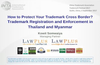 Trademark Registration and Enforcement in Thailand and Myanmar