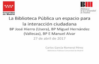 La biblioteca pública: un espacio para la interacción. Ponencia de Carlos García-Romeral Pérez