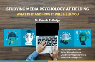 Studying Media Psychology at Fielding - MA & PhD Programs - Pamela Rutledge PhD