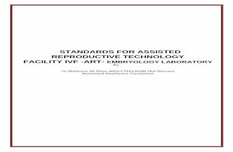 STANDARDS FOR ASSISTED REPRODUCTIVE TECHNOLOGY  FACILITY IVF -ART by Dr.Mahboob Khan Phd
