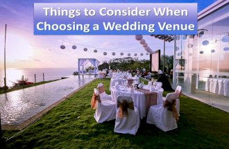 Things to consider when choosing a wedding venue