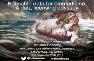 Reusable data for biomedicine:  A data licensing odyssey
