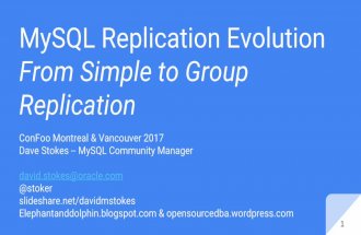 ConFoo  MySQL Replication Evolution : From Simple to Group Replication