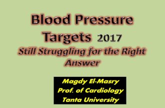 Blood Pressure Targets  2017.Still Struggling for the Right Answer