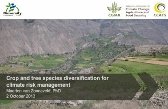 Crop and tree species diversification for climate risk management