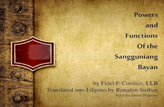 Powers  and  Functions Of the Sangguniang Bayan
