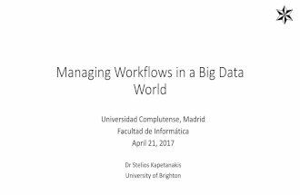 Managing Workflows in a Big Data world