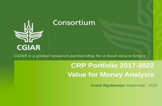 CRP Portfolio 2017 2022 Value for Money Analysis - Frank Rijsberman
