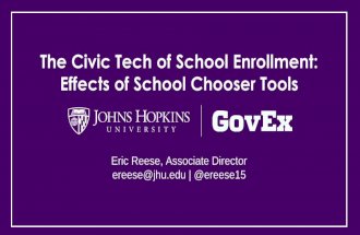 Impacts of ‘School Chooser’ Digital Tools - Eric Reese (Center for Government Excellence at Johns Hopkins University)