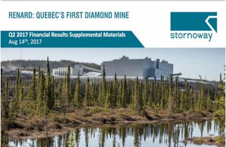 Stornoway Diamond Corporation Q2 2017 Earnings Release Supplemental Materials