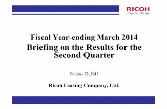 Fiiscall Year-endiing March 2014 Briiefiing on the Resullts for the Second Quarter